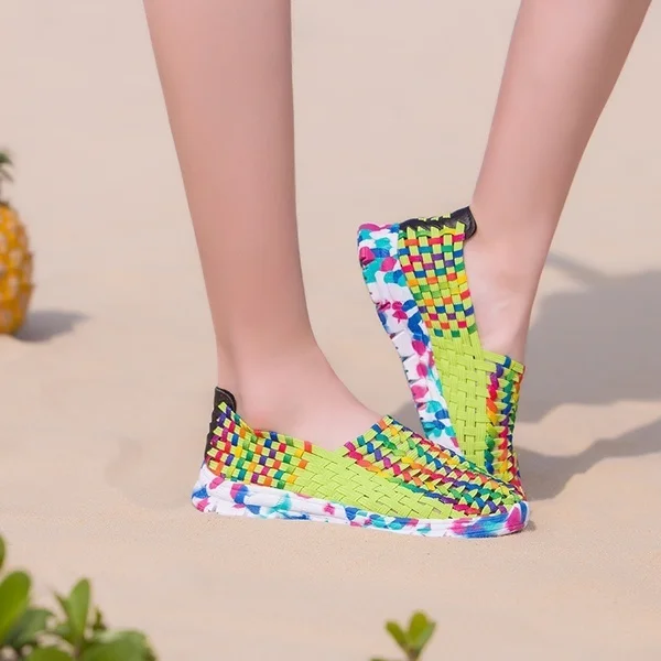 Sneakers Woven Shoes, Sandal Womens Summer Fashion Woven Soft Sandals Casual Sport Shoes(Size : 35-41)