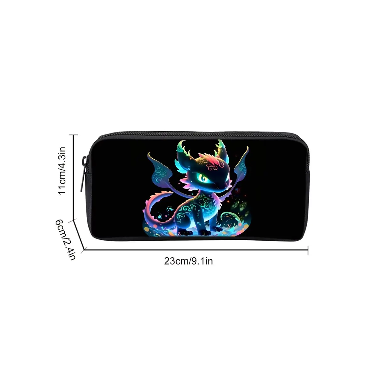Sea Dragon Print Single Layered Pencil Case for Boy/Girls Best Gifts 2D Flat Cartoon School Supplies Pencil Pouch for Children