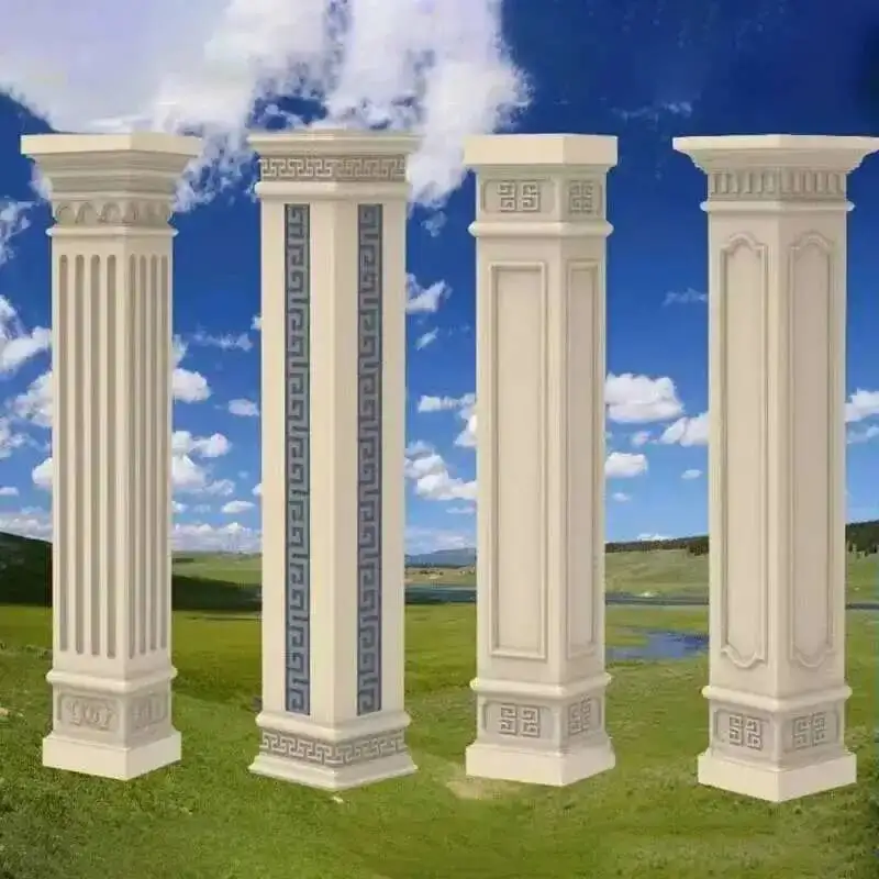 Cement Simple Square Model Roman Column Molds Template European Decorative Garden Column Building Villa Gate Square Column Shape