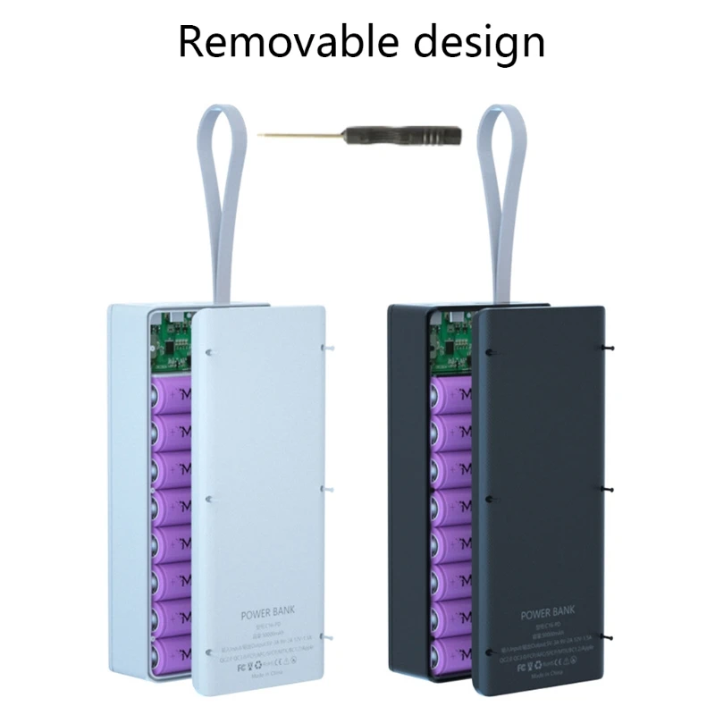 Съемный ЖК-дисплей C16 DIY 16x18650 Батарея для чехла Power Bank для корпуса Внешняя коробка без батареи Powerbank Pro