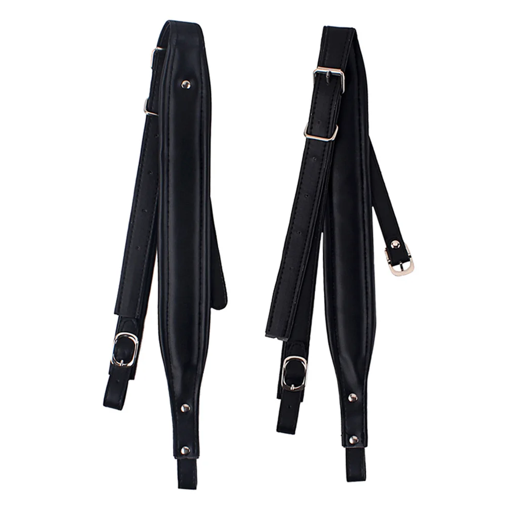 

1Pair Adjustable Accordion Shoulder Belt Synthetic Black Durable Bass Accordion Strap for Practice Performance