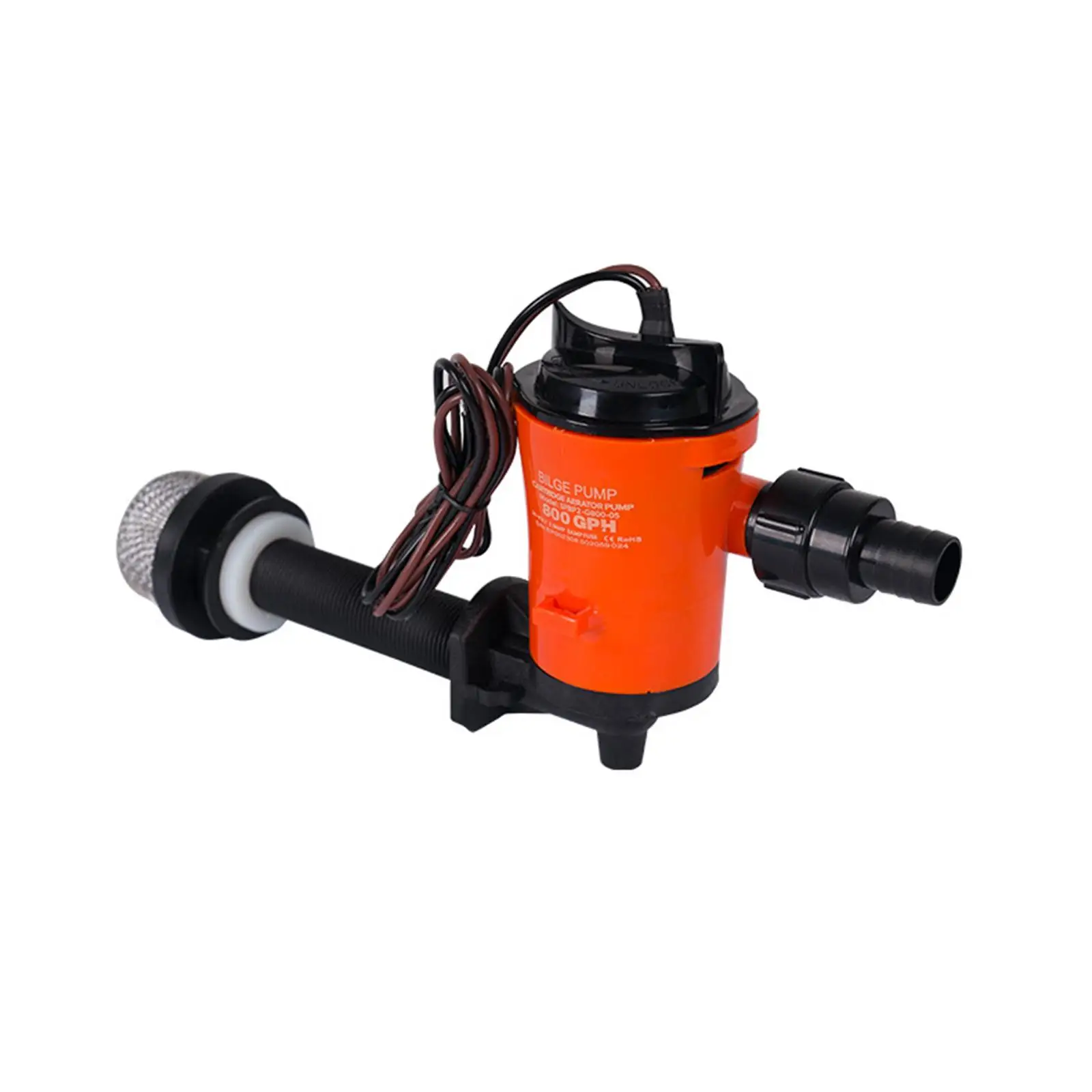 Aerator Livewell Pump 24V Easy Use Removable Boat Bilge Pump High Flow Sturdy Motor for Fresh Salt Water