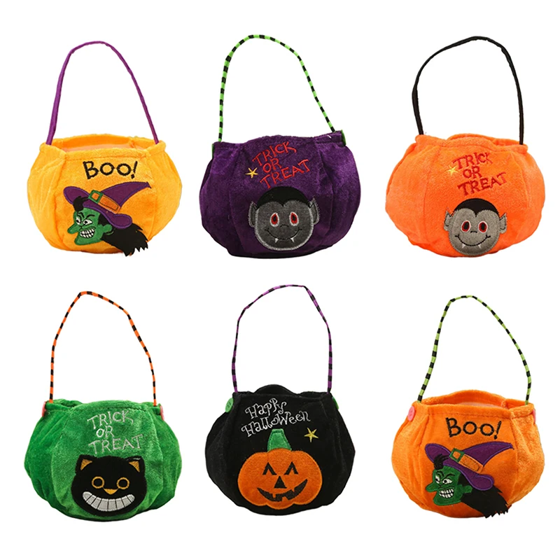 Sac à Bonbons en Forme de Citrouille d'Halloween Non Tissé, mir Portable, Emballage Cadeau pour Enfant, Fournitures de ix