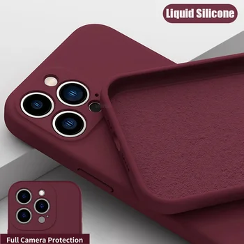 Custodia per telefono antiscivolo in silicone di lusso per iPhone 16 15 14 13 11 12 Pro Max 16 Plus Cover protettiva antiurto per lenti complete