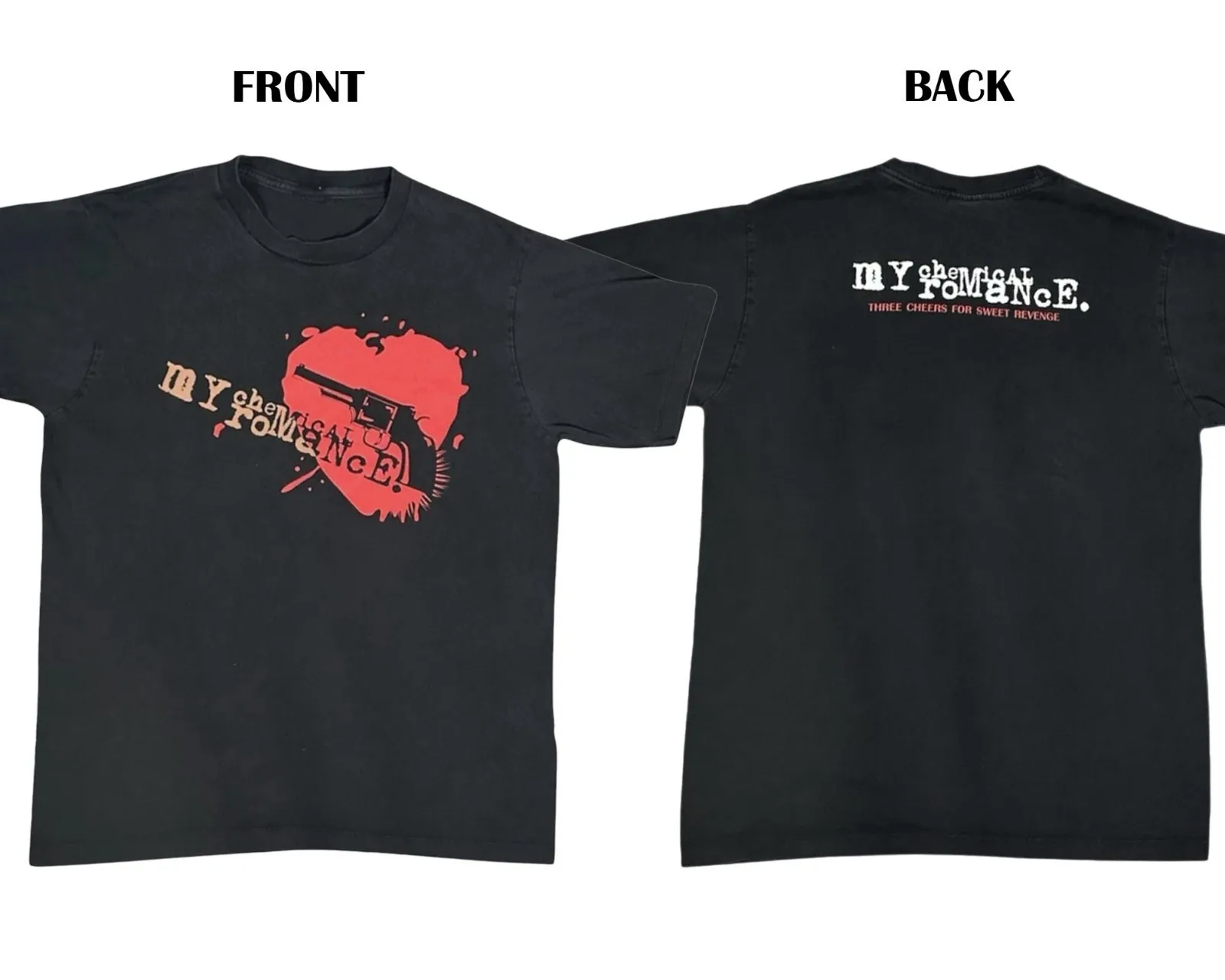 Винтажная двусторонняя футболка My Chemical Romance Three Cheers for Sweet Revenge, футболка с рисунком S
