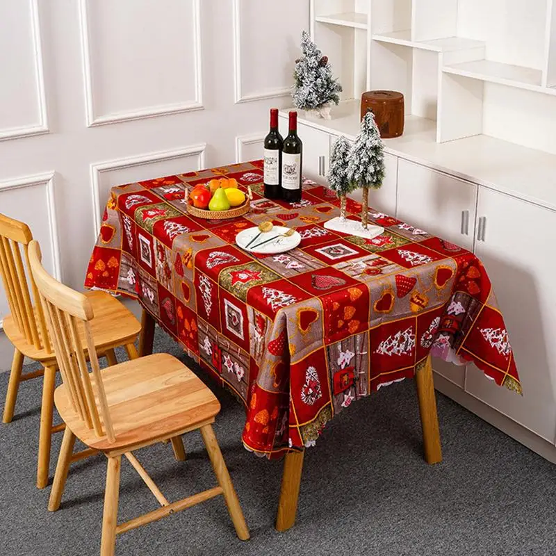 Seasonal Tablecloth 150x180cm Decorative Table Cloth Rectangular Table Cover Christmas Table Decoration For Gatherings Kitchen