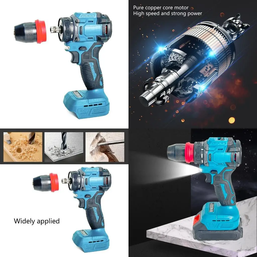

652F Cordless Grinder Impact Drill Tool 21V Brushless Motor With Battery Display