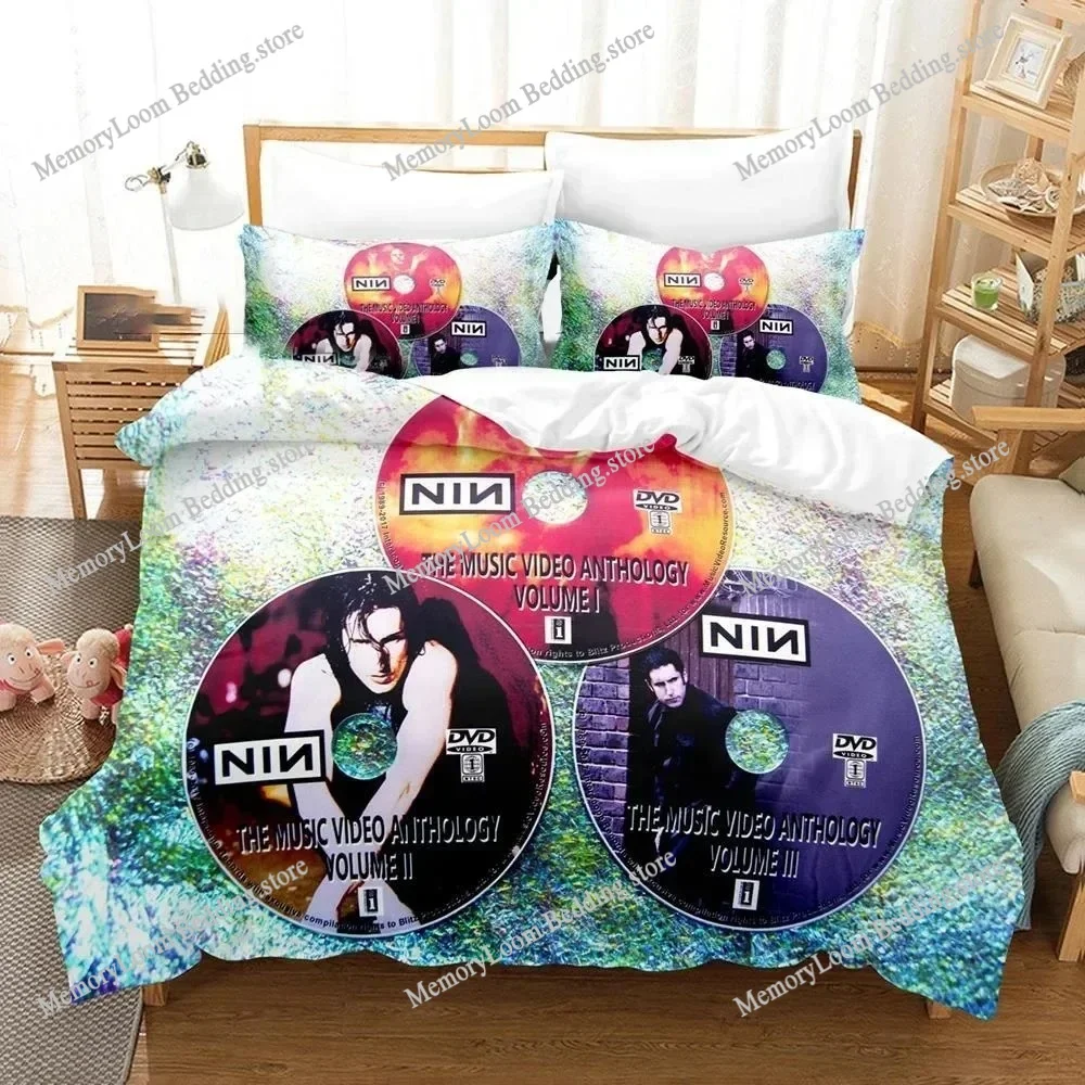 

3D Printed Nine Inch Nails NIN Bedding Set Boys Girls Twin Queen Size Duvet Cover Pillowcase Bed Kids Adult Home Textileextile