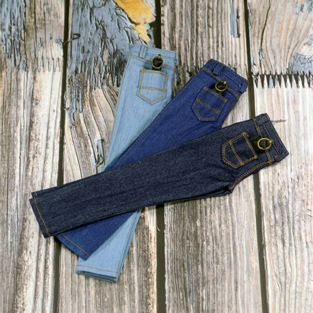 1/6 Scale Soldier Classic Slim Denim Pants Jeans & Belt Model For 12 Inch Male Action Figure Body Dolls Clothing Accessories