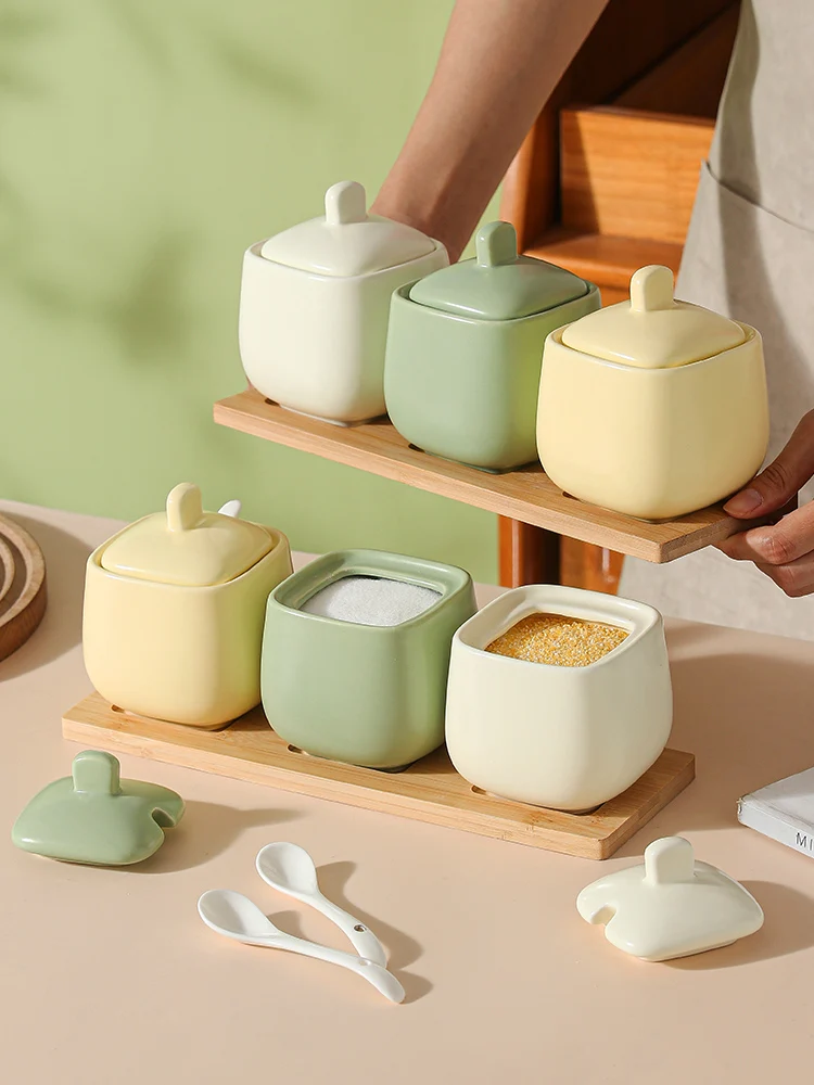 

Японский контейнер для хранения соли и приправ с крышкой для домашнего использования, роскошная емкость для специй и приправ