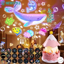 Projector Night Light for Kids Room Decor 21 Films Kawaii Ocean Projection Nightlights For Baby Bedroom Gifts