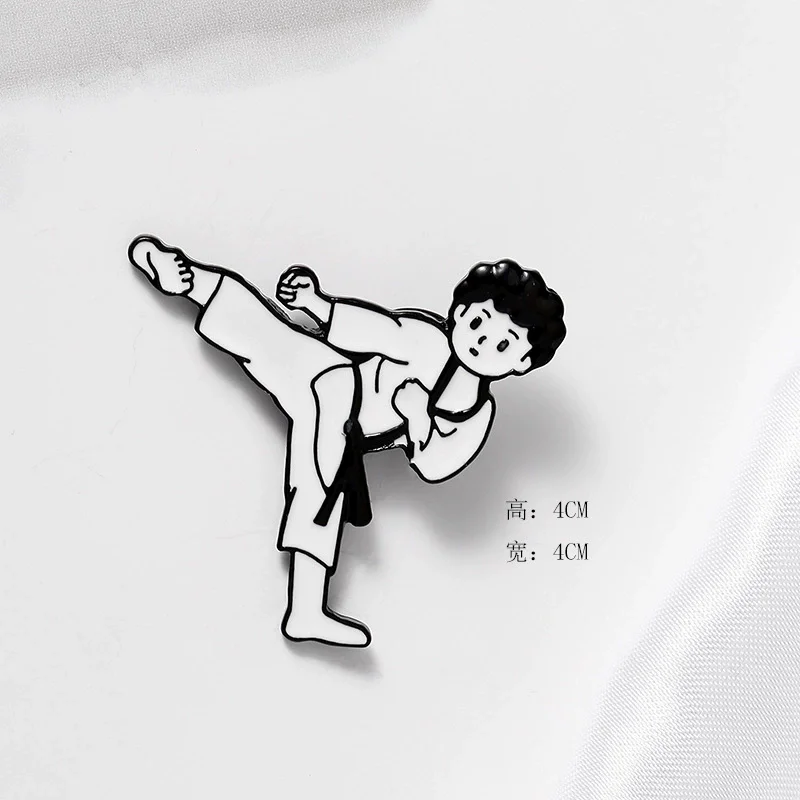 Sports Taekwondo vintage clothing Pins kids men women funny backpack clothes diy Enamel Brooches badge collar gifts - view 4