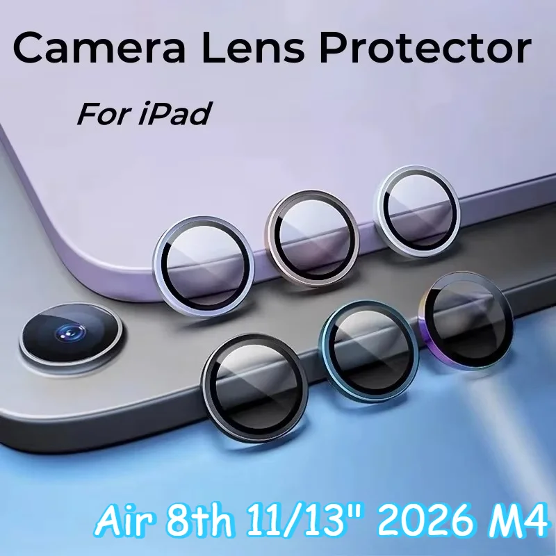 New Metal Camera Ring + Lens Glass Protector for 2026 IPad Air 8 7 6 4 5 M4 M3 M2 11th A16 Pro 11 13 10 10.9