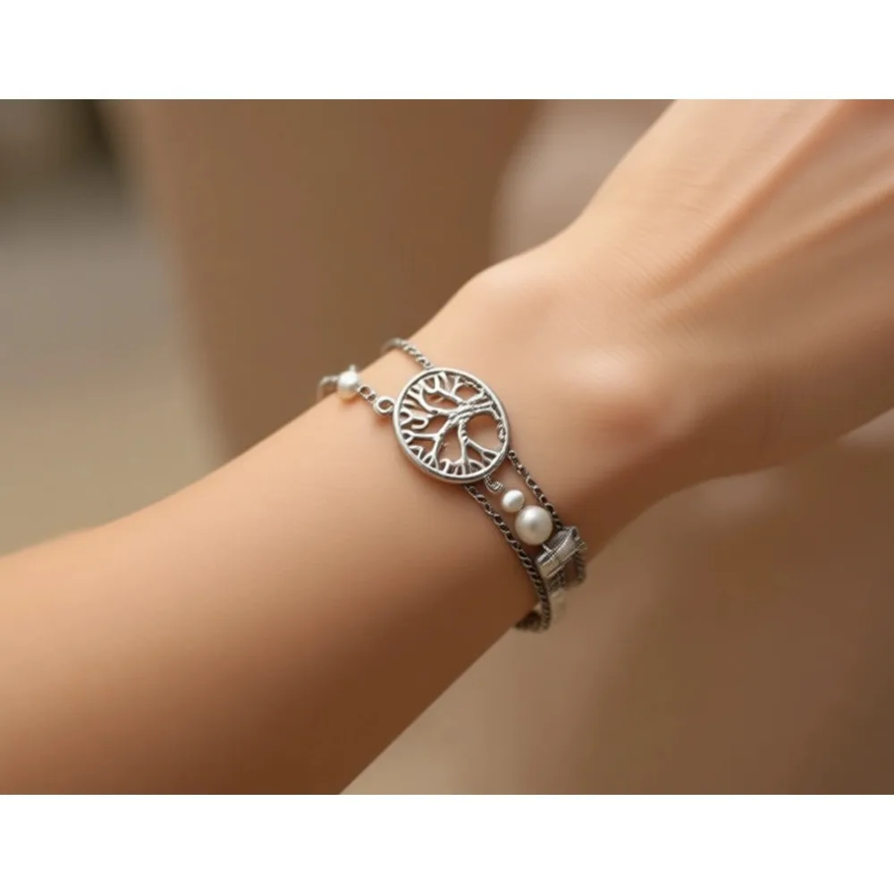 

Браслет-обмотка в стиле бохо из кожи с многослойными жемчужинами и кристаллами для женщин