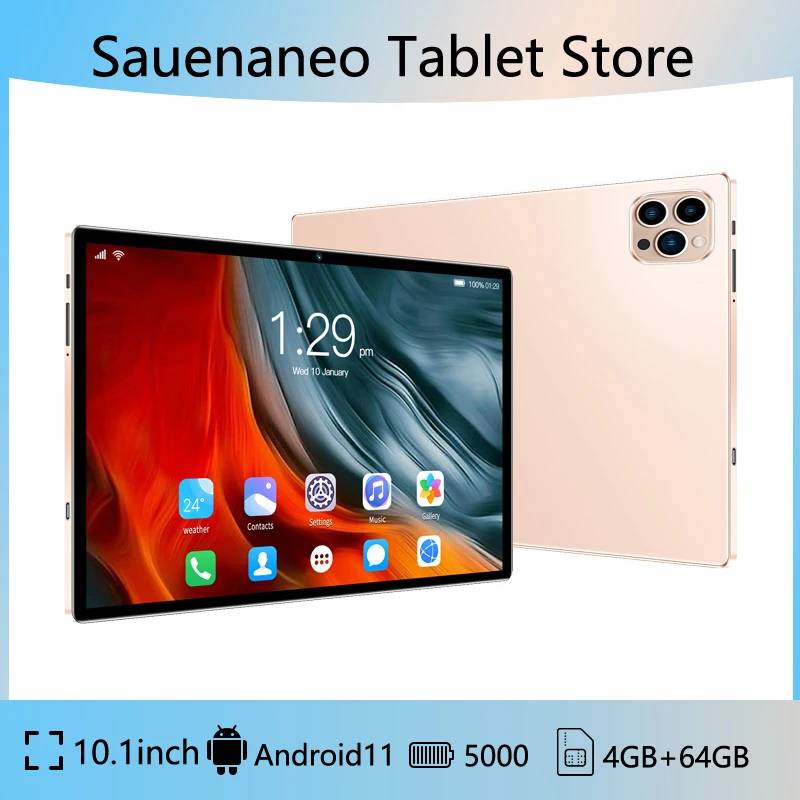 

5G Wifi Android 11 System 10.1-inch Android Tablet 4GB RAM 64GB ROM Supports Dual Camera Dual SIM Card 5000mAh Battery