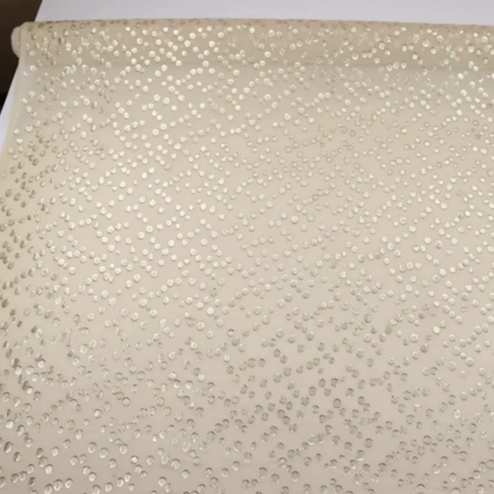 Hot Elegant Shiny Polka Dot High Quality Good Texture Silk Crepe Metallic Fabric Light Weight for Girl Lady Garment Dress Shirt