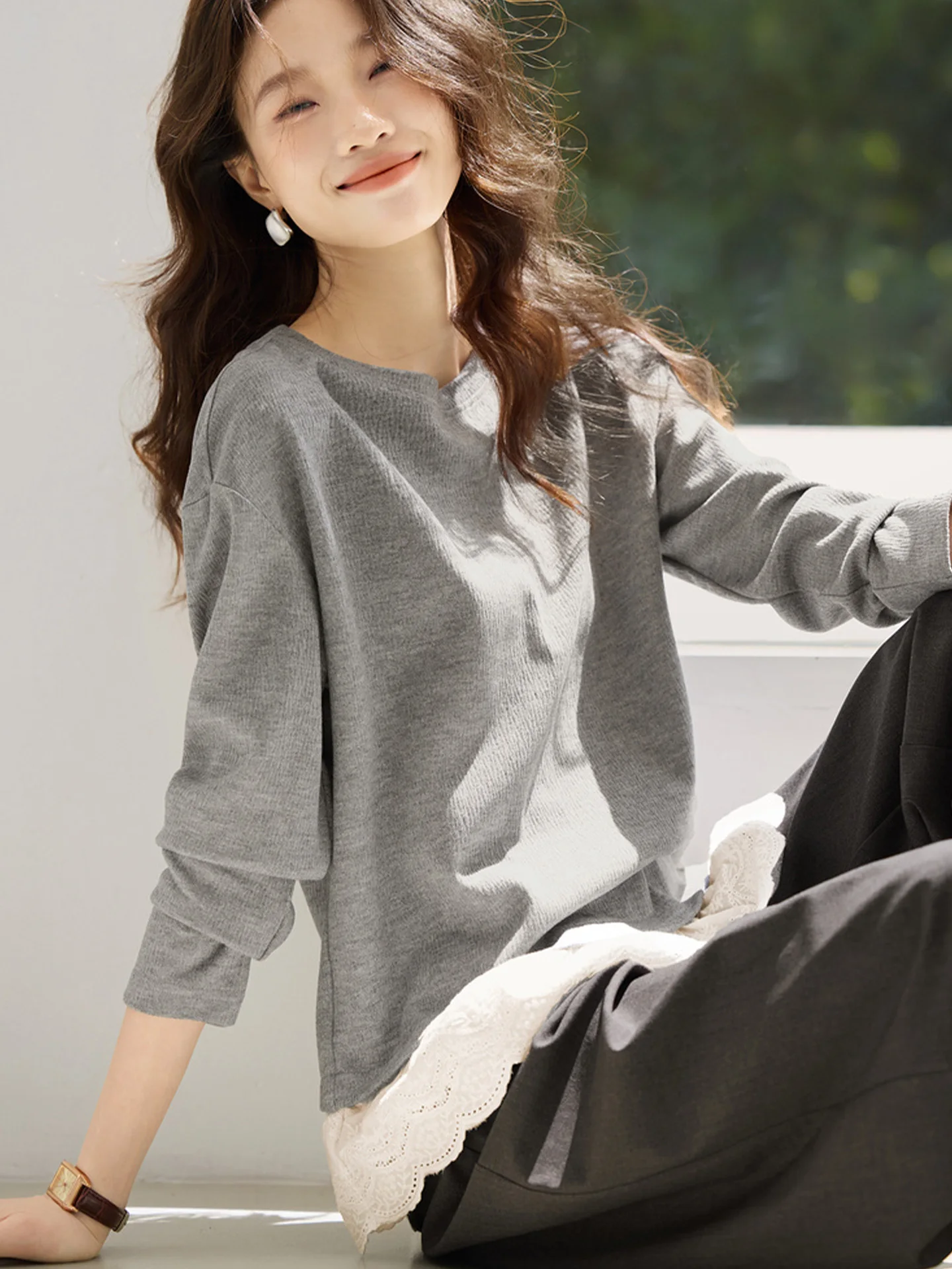 

Faionable Versatile Long Sve Sweatirt Women's Casual Wear Autumn New Arrival Premium Quali Korean Sle Comfortable Fit