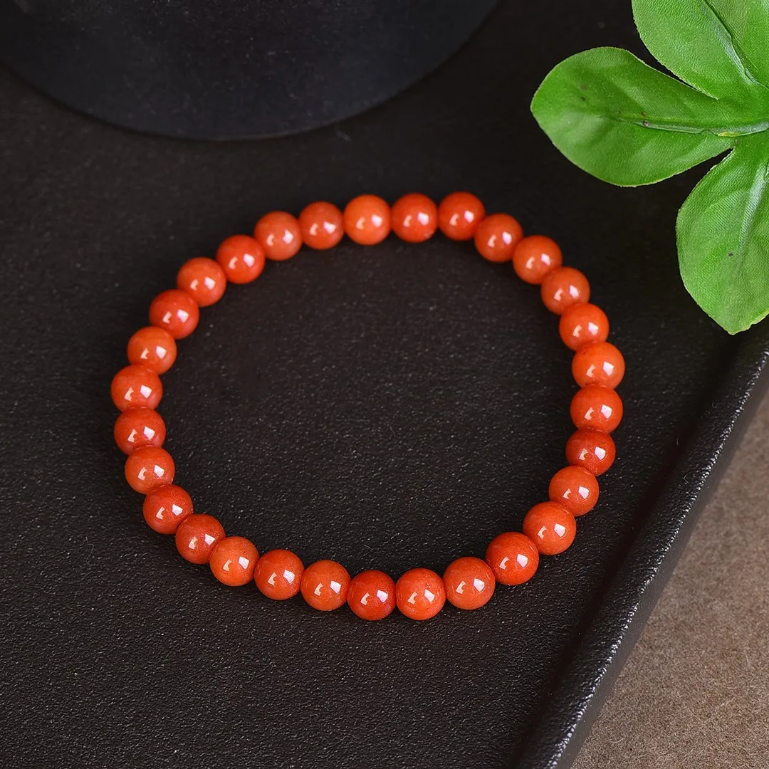 6mm Natural Red Jade Bracelets Women Healing Gemstone Fine Jewelry Genuine Myanmar Jadeite Grade A Burma Jade Bracelet Bangles