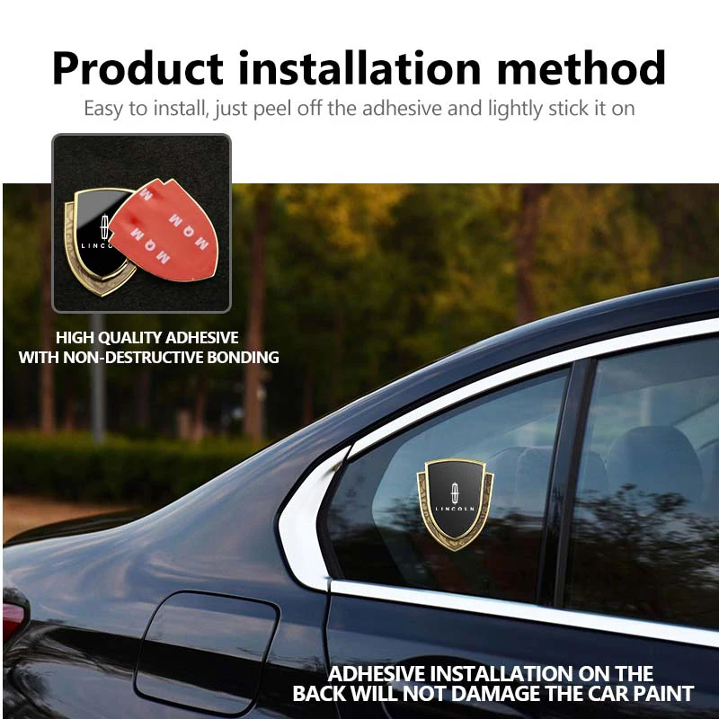 Car Trunk 3D Decoration Sticker Window Metal Badge Sticker Accessories For Lincoln Navigator Continental Mondeo MKZ MKC Aviator view 4
