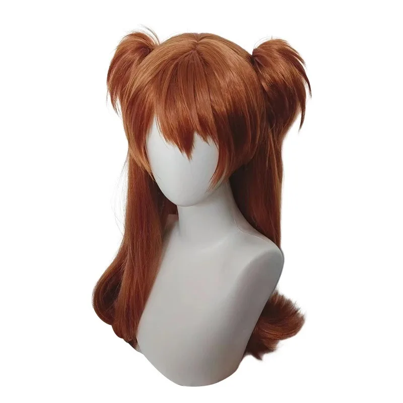 아스카 랑그레이 소류 캐릭터 트윈테일 헤드기어 애니메이션 신세기 에반게리온 꼬리머리 가발 커버 여성 파티 드레스업 롱 스타일 가발