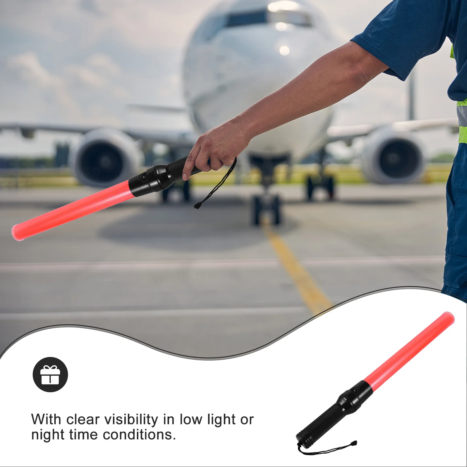 2pcs Led Wand 54Cm Signal Traffic Wand Fluorescent Glow Stick For Night Visibility High Reflective Safety Light