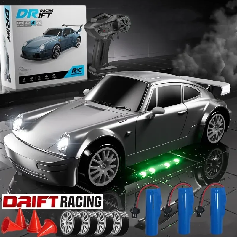 

4WD RC Drift Car Гоночный автомобиль с дистанционным управлением и светодиодной подсветкой Профессиональная высокоскоростная гоночная машина 4X4 Модель игрушки Подарки для детей