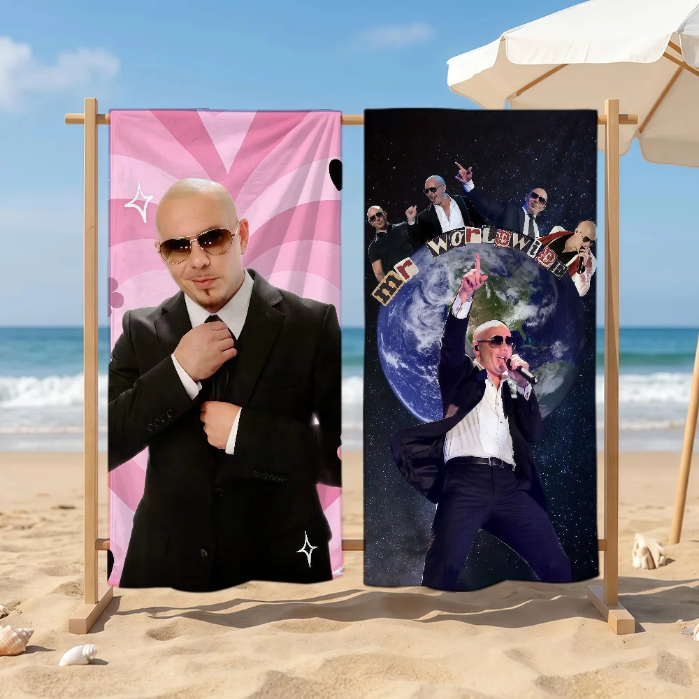 Funny Singer Pitbull Mr. Worldwide Meme Towel Sports Quick Dry Travel Camping Sandproof Soft Light Large Beach Towel