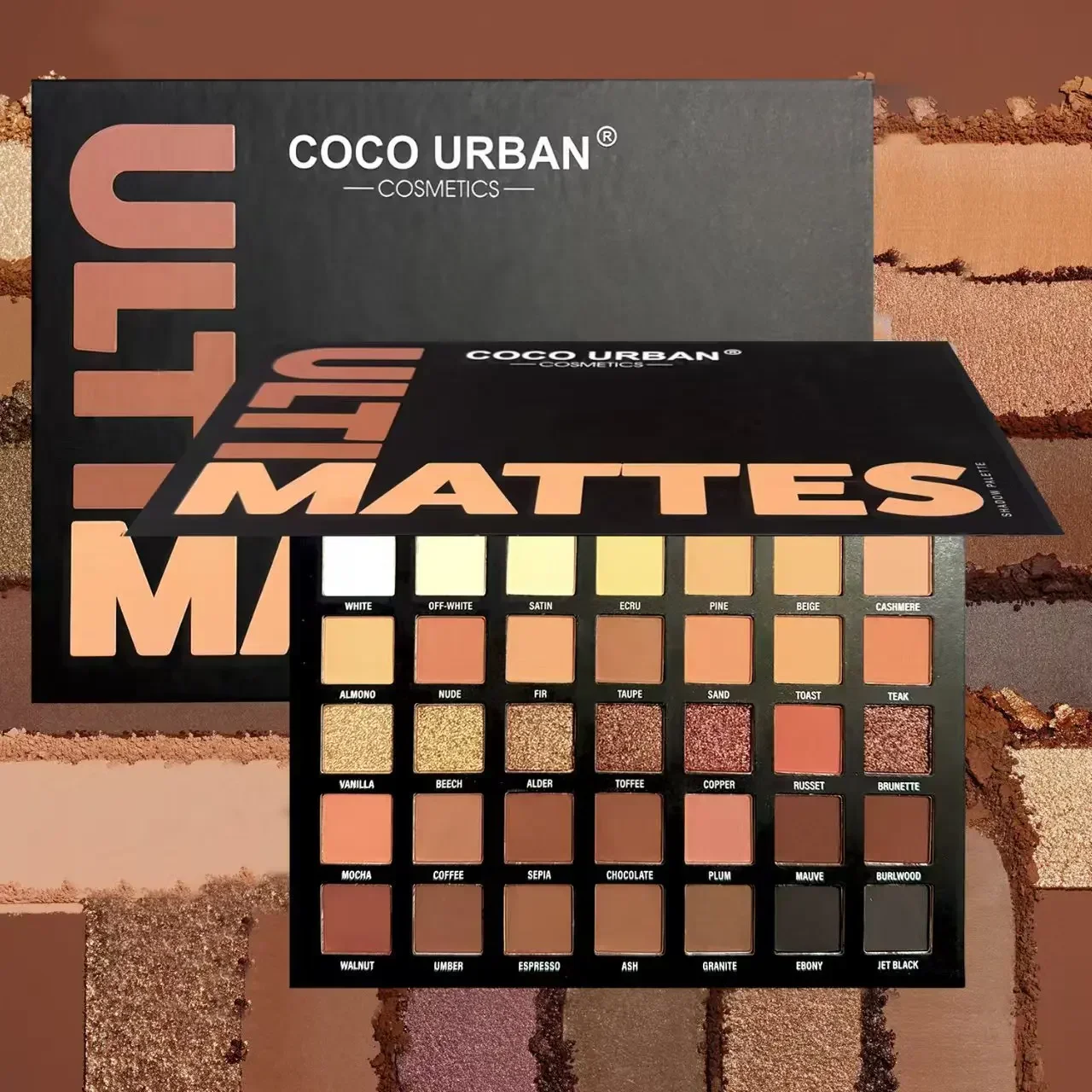 

Палетка теней для век COCO URBAN, 35 цветов: шиммерные, матовые, глиттерные оттенки. Набор для макияжа для сцены и косплея.