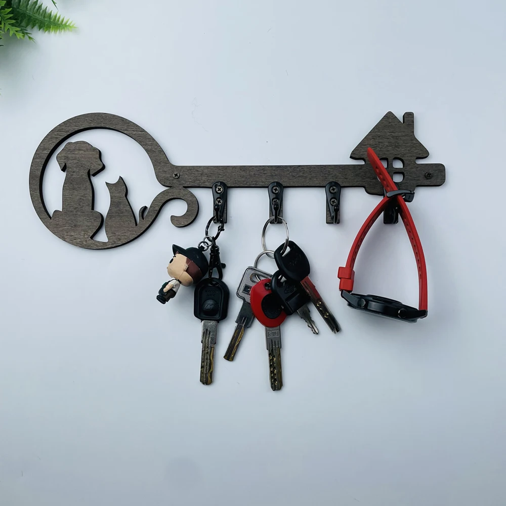 Key Holder Wall Mounted with dog,Farmhouse Key Holder For Front Door Design Wall Decoration Key Wall Hooks