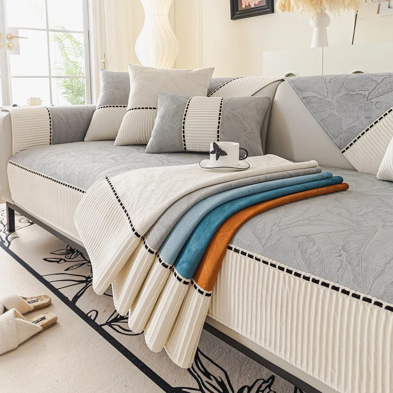 Non-slip Cotton Sofa Cover for Living Room Four Seasons Universal Sofa Cushion Mat Fresh Style Simple Sofa Towel Couch Decor