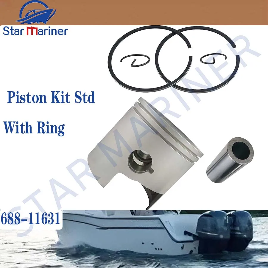 

Piston Kit Std With Ring 82MM 688-11631 For Yamaha Parsun 75HP 85HP 90HP 688-11631-02 696-11631-00 boat motor