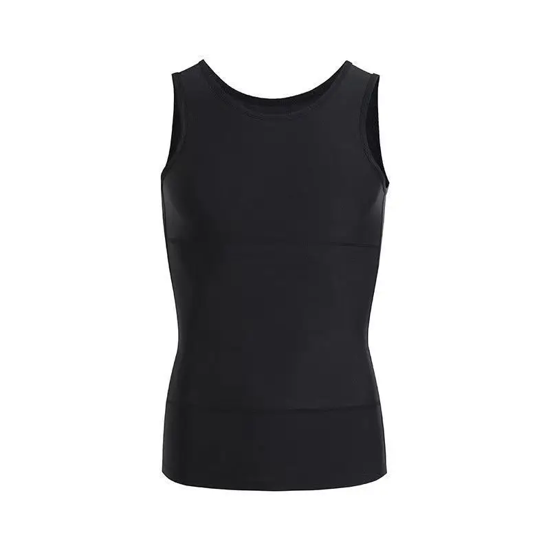 Tibetan Meat Artifact 3rd Generation Thin Men's Belly Closed Chest Vest Short Sleeve Shapewear Vest