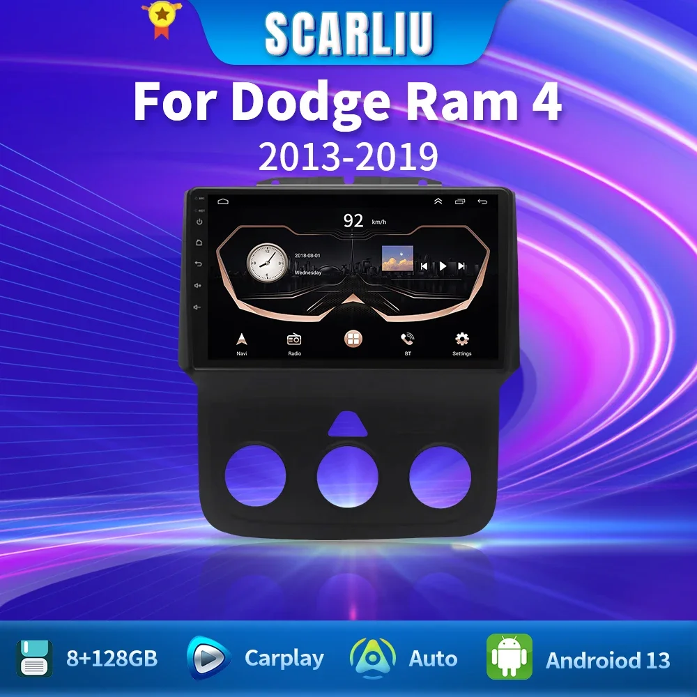 

For Dodge RAM 1500 2013-2018 Carplay Auto Android 13 DVD Multimedia Video Player Stereo GPS 5G WIFI DAB+ Car Radio