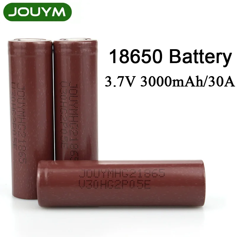 

1-10 PCS JOUYM New 18650 Battery HG2 3000mAh 3.7V Lithium Continuous Discharge 20A Dedicated Electronic Power Battery