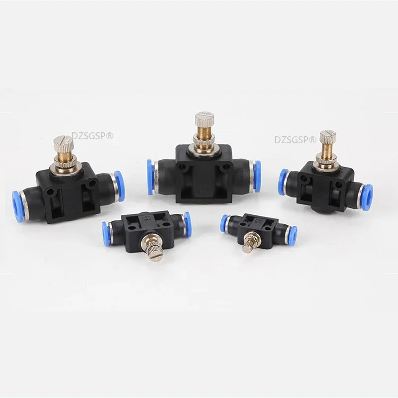 Pneumatic Airflow Regulator 4mm 6mm 8mm 10mm 12mm OD Hose Tube Gas Flow Adjust Valve Connector Fitting Air Speed Control Crane