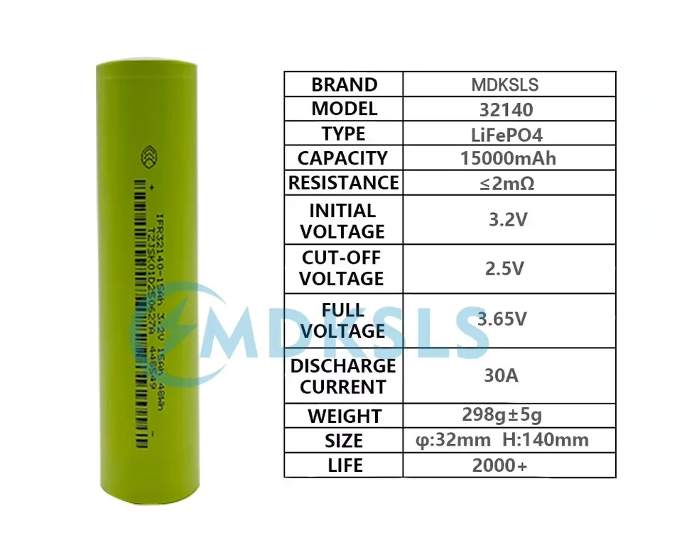 3.2V New 15000mAh 32140 LiFePO4 Battery DIY 12V 24V High-Power Electric Sightseeing Car Golf Car Electric Tool Battery Pack view 2