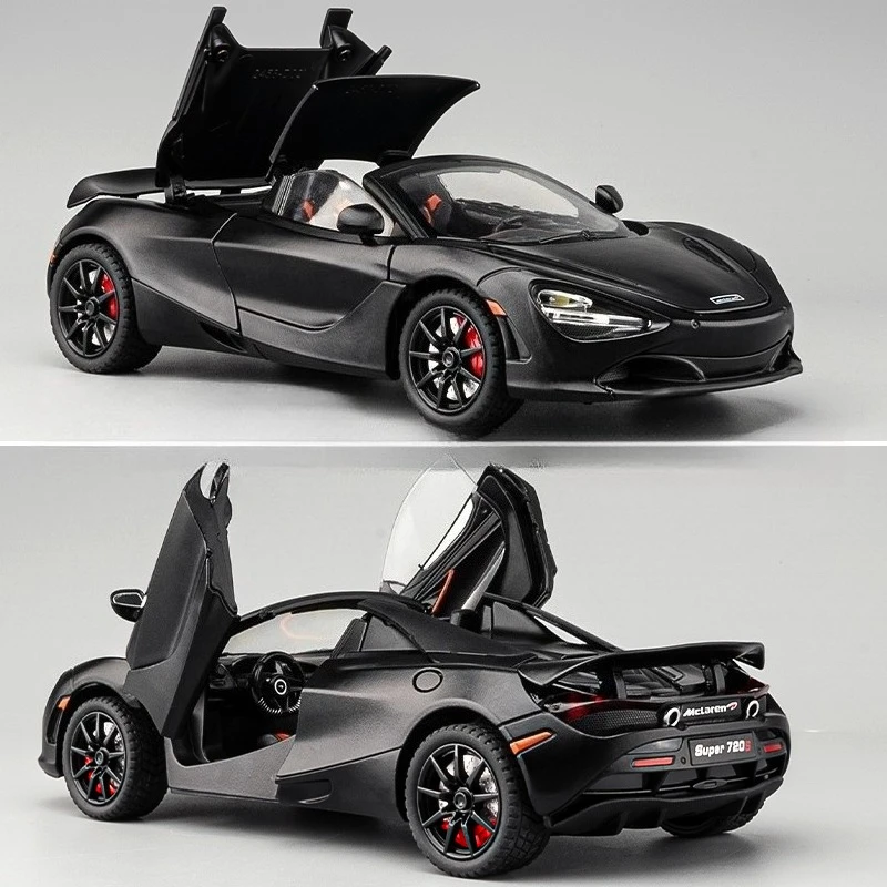 

1:24 Модель гоночного автомобиля из сплава 720S, литье под давлением и игрушечные металлические транспортные средства, модель автомобиля с высокой имитацией звука и света, подарки для детей