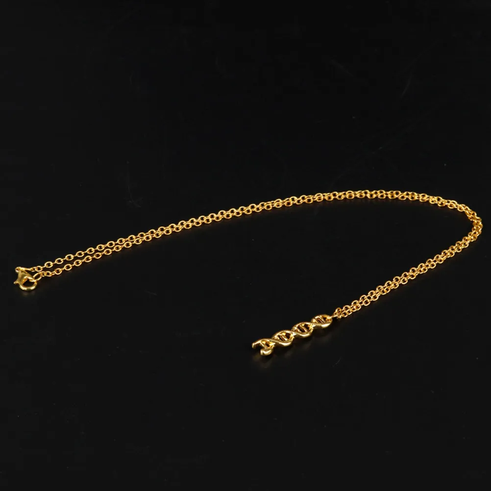 2 Pcs Necklace Women Jewelry Helix Chemistry Gold Alloy Spiral Graduation Molecule