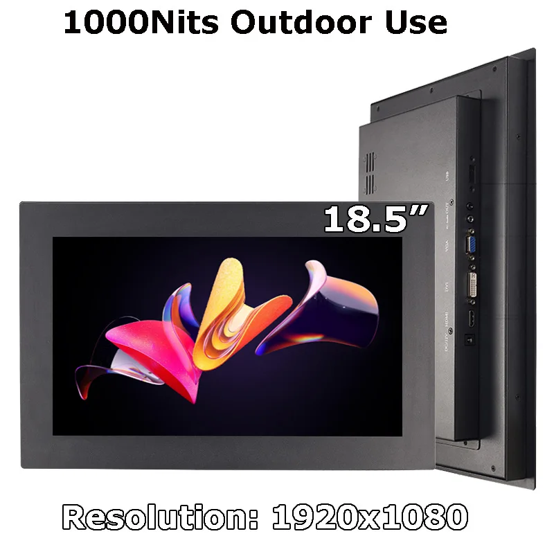 18.5 Inch 1000 Nits 1920x1080 Panel Mount Industrial Grade Touch Screen Monitor With VGA HDMI USB Interface