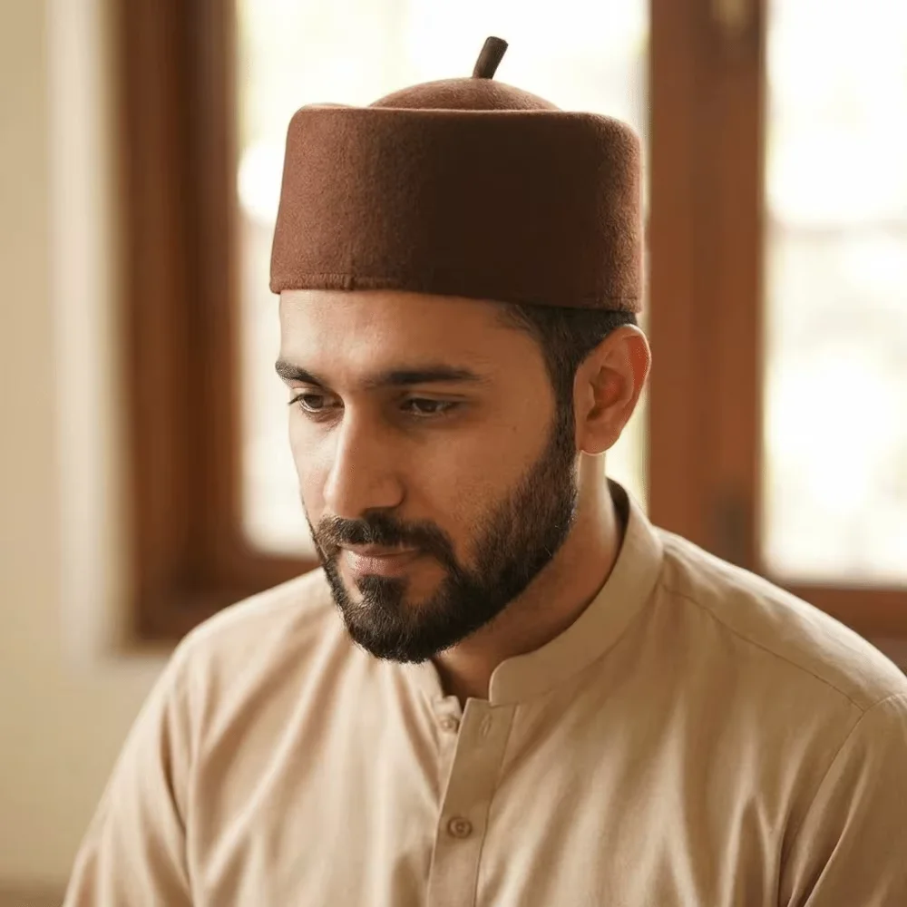 Fashion Cotton Felt Ethnic Prayer Cap Soft Multicolored Ethnic Cap Wedding Traditional Hat Muslim Men