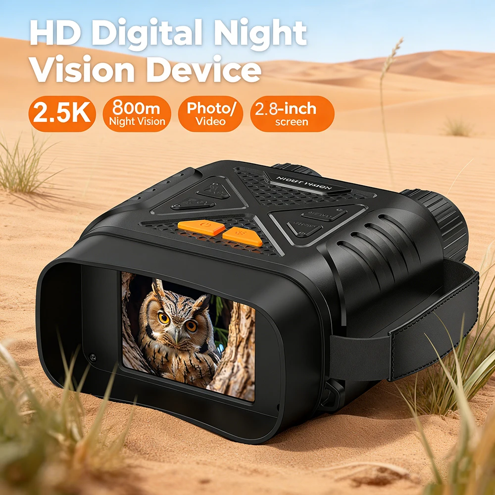 Binoculares de Visión Nocturna Ultra Claros de 2.8 Pulgadas, 7 Infrarrojos, Zoom Digital 10x, Telescopio Integrado de 2000mAh