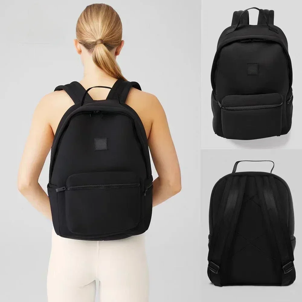 آل حقيبة مدرسية ترفيهية مقاومة للماء من النيوبرين غير اللامع لون نقي حقيبة كتف رياضية خارجية سعة كبيرة حقيبة ظهر للكمبيوتر المحمول للسفر #5