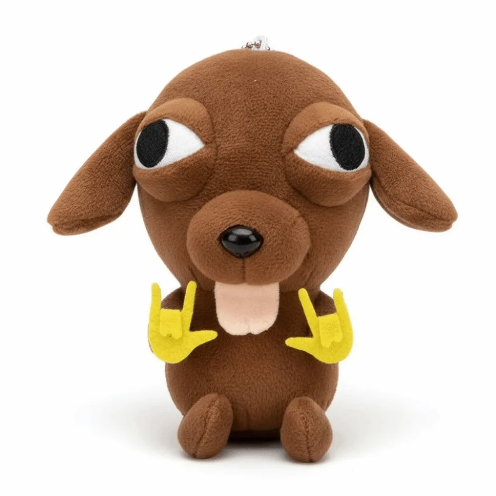 Cute 10cm Chihuahua Plush Pendant Hip Hop Soft Hanging Ornament with Bead Chain Simulation Dog Doll Bag Charm