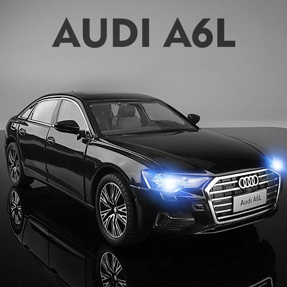 1:24 أودي A6 سبيكة سيارة المسبكات ونماذج سيارات لعبة، الصوت والضوء ألعاب السيارات التراجع، هدايا الأطفال، الحلي الزخرفية