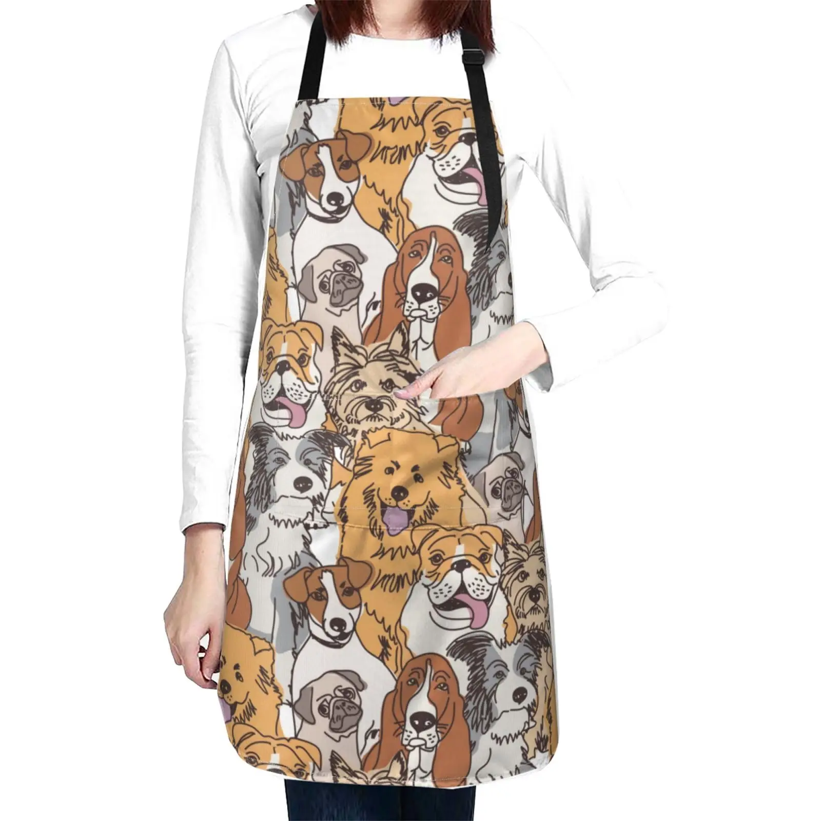 Dog Cute Animal Apron Cute Cooking Adjustable Bib Apron For Women Men Chef Funny Waterproof Aprons