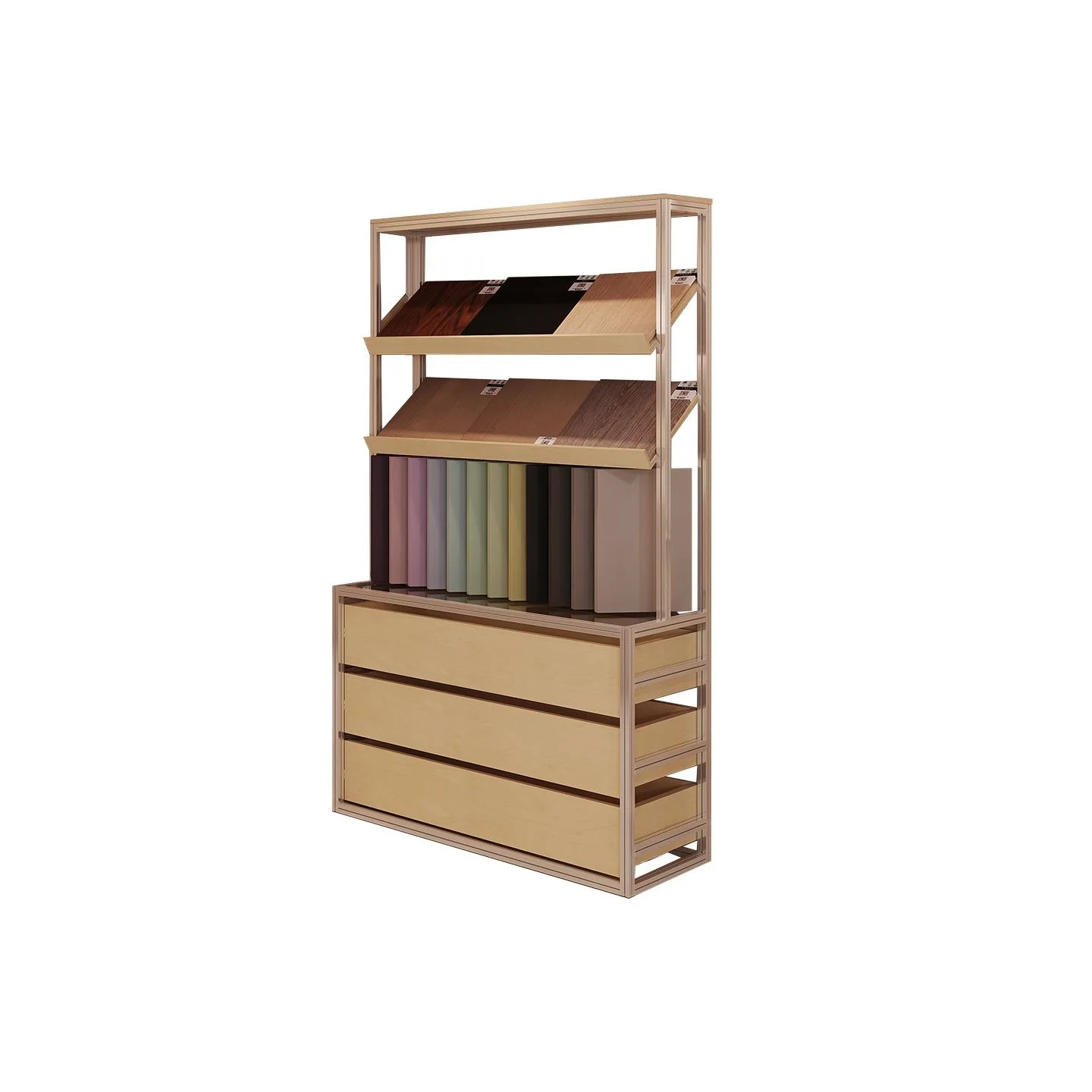 

#Aluminum Profile Display Shelf Multi-layer Shelf Storage Exhibition Bookshelf Clothing Store Nakajima Tai Commercial Tile Sampl