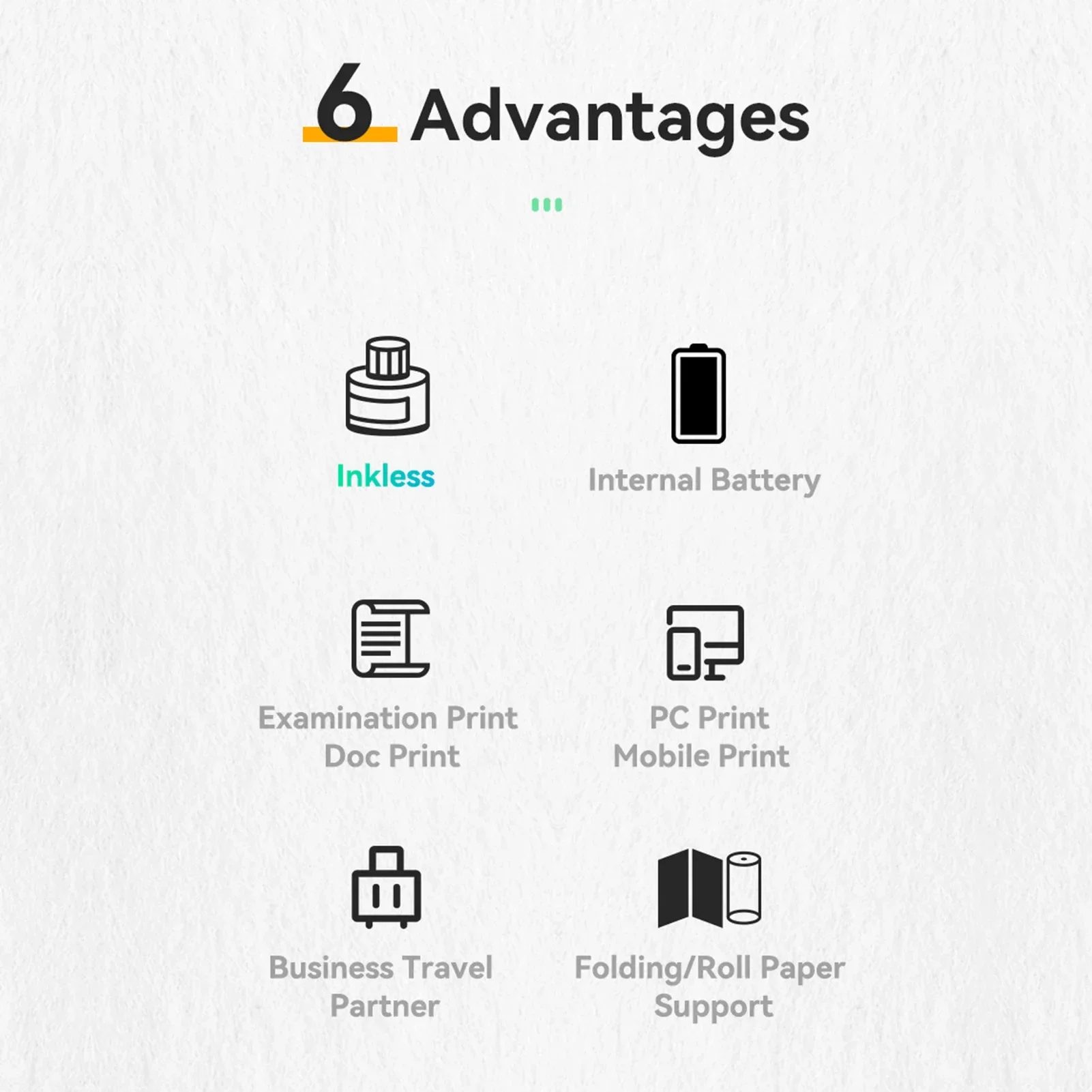 A4 Portable Printer Mini Inkless Thermal Label Printer, Document Printing, Support PC, Mobile Use Bluetooth Connection(203DPI)