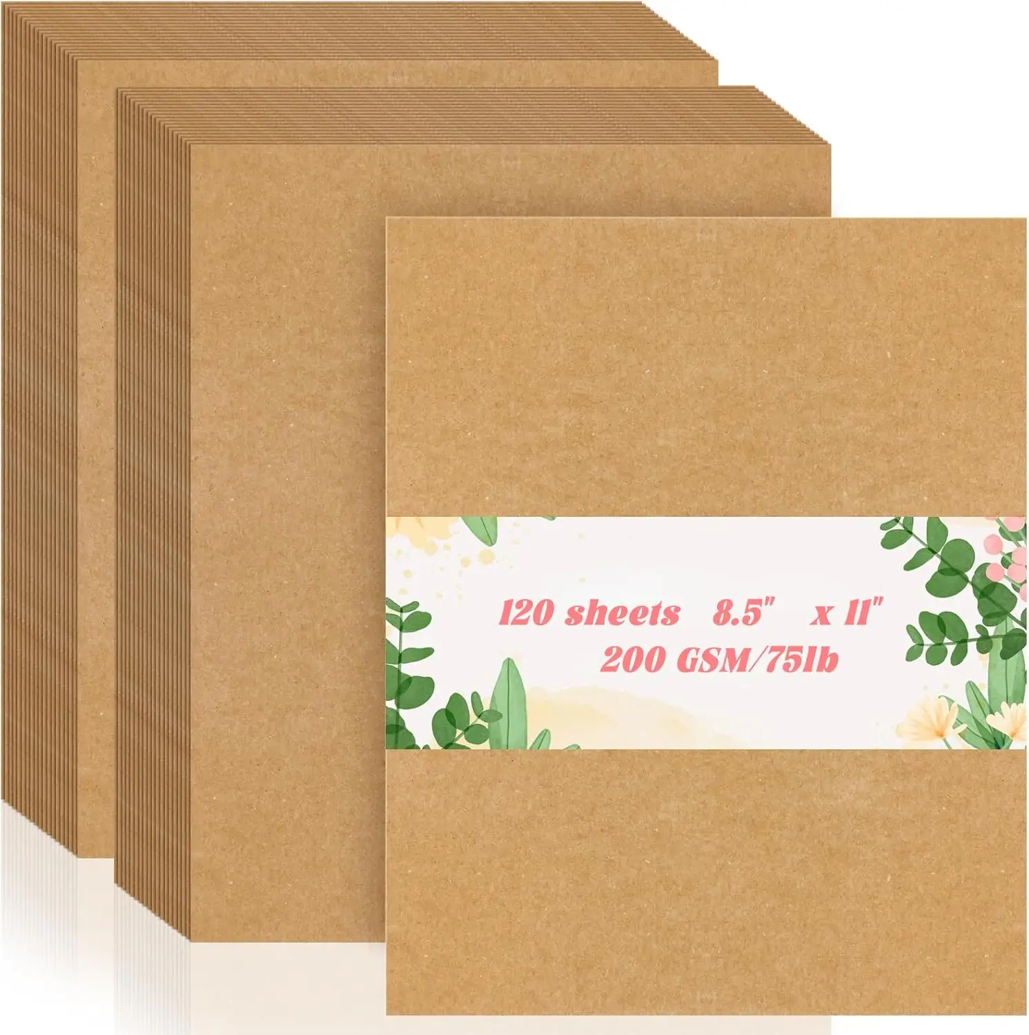 

120 Sheets Brown Kraft Cardstock 8.5x11 Letter Size Thick Paper for Craft Projects DIY Card Making