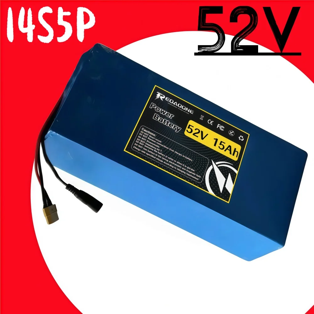 

52V 15Ah 18650 Lithium Battery Pack 14S5P Built-in BMS Balanced 750W High-power for Electric Tool Backup Battery.