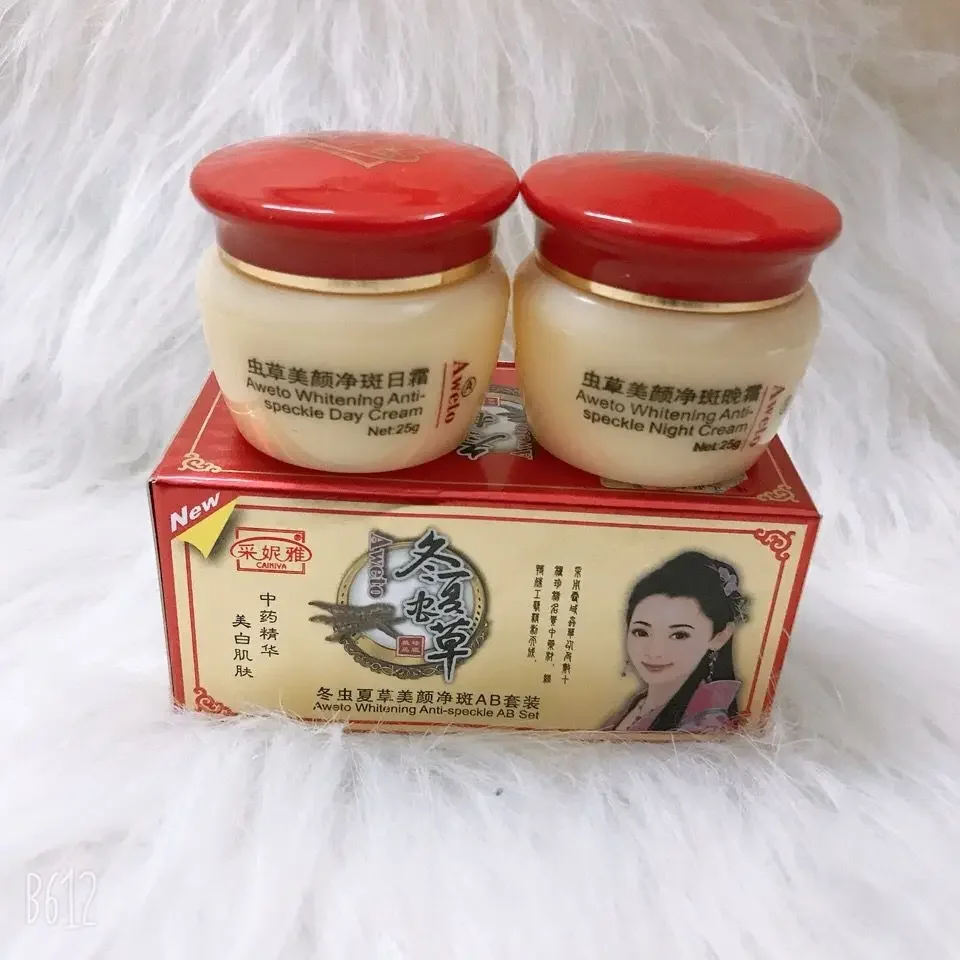 Aweto Whitening Anti-Acne Day Night Cream Set Dark Spots Freckle Remover Skin Lightening Skin Care Set